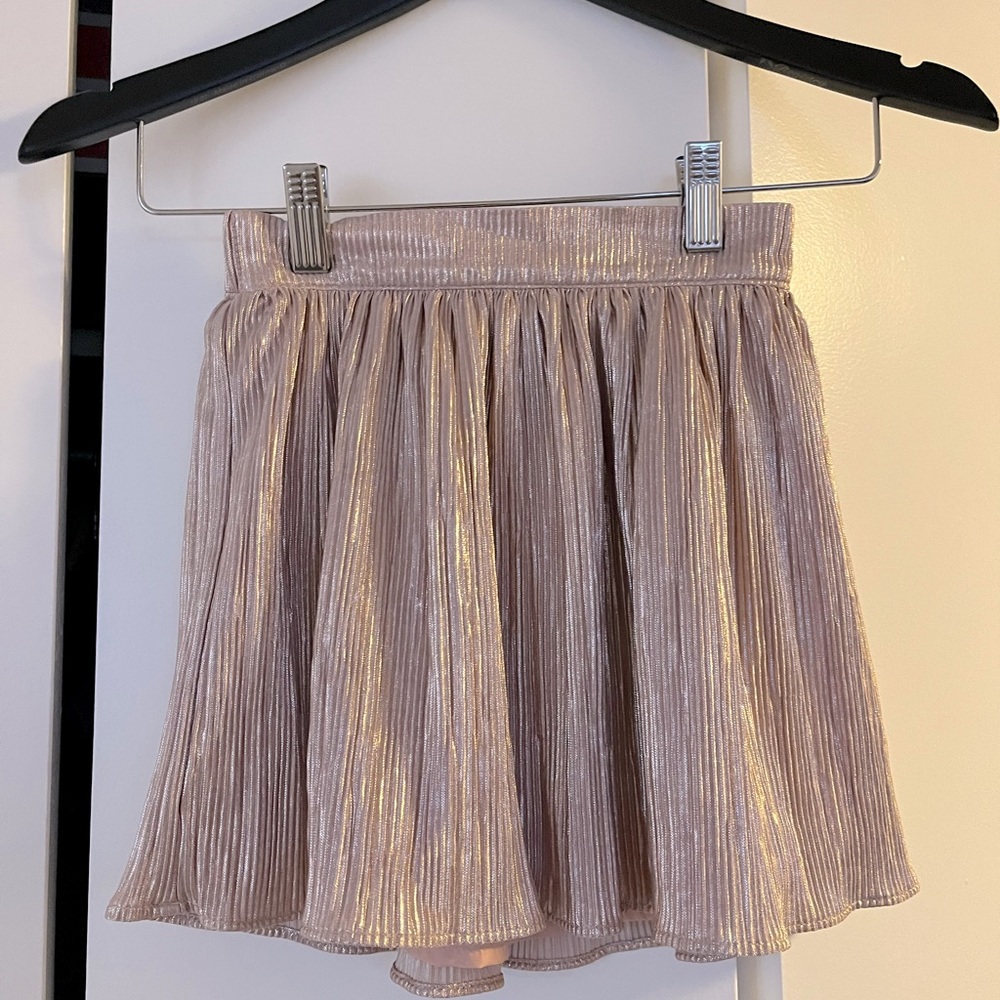 Janie and Jack rose gold shimmer pleated skirt size 6